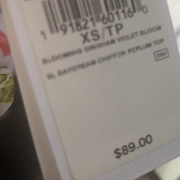 GUESS Peplum White Red Floral Blouse Top XS NEW NWT - Picture 6 of 6